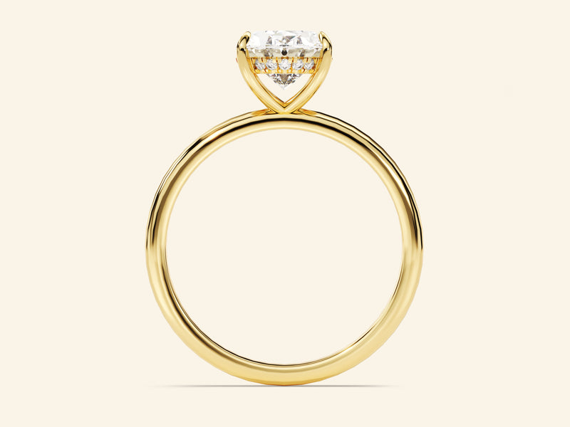 Hidden Halo Oval Engagement Ring
