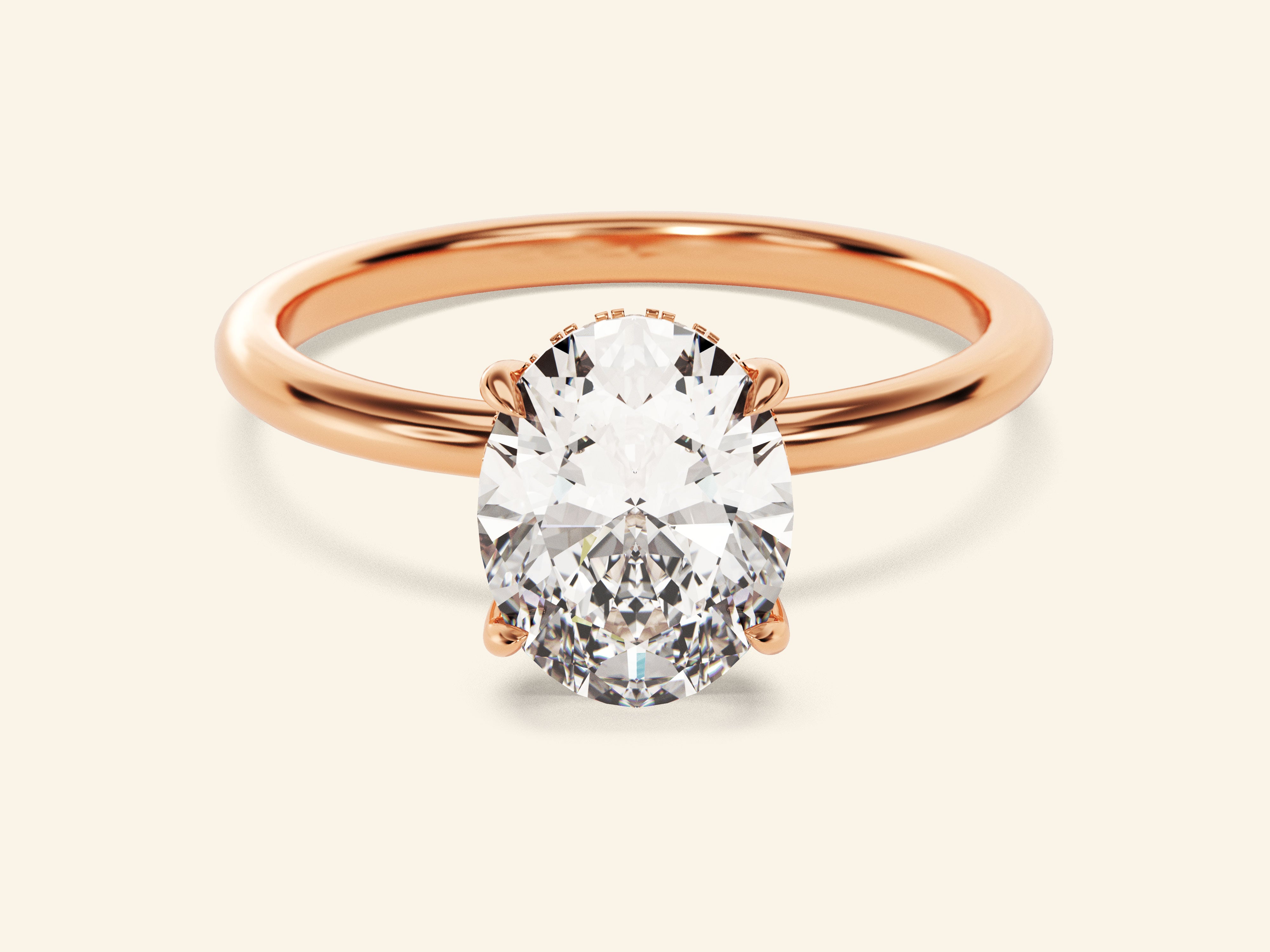 Hidden Halo Oval Engagement Ring