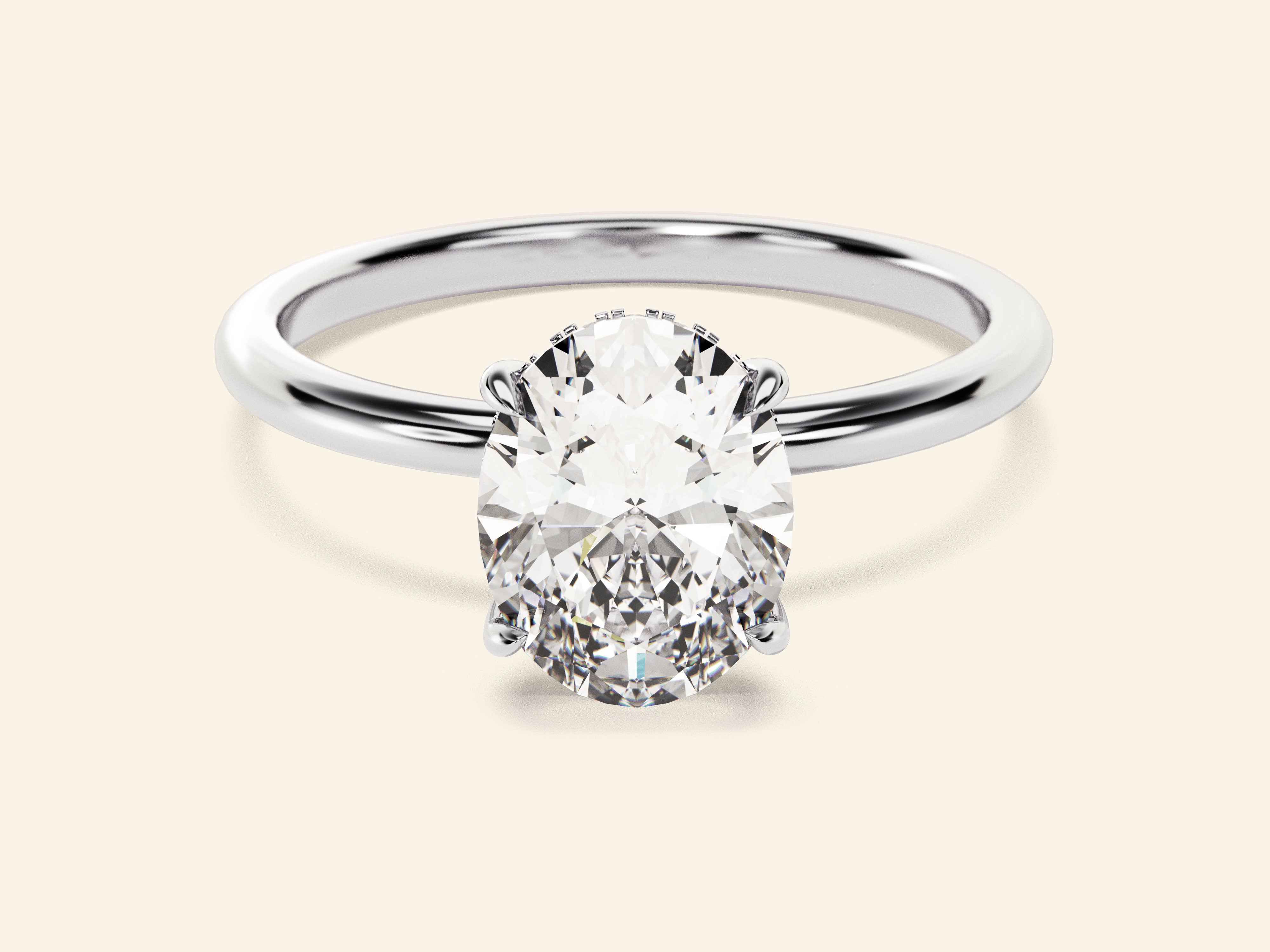 Hidden Halo Oval Engagement Ring