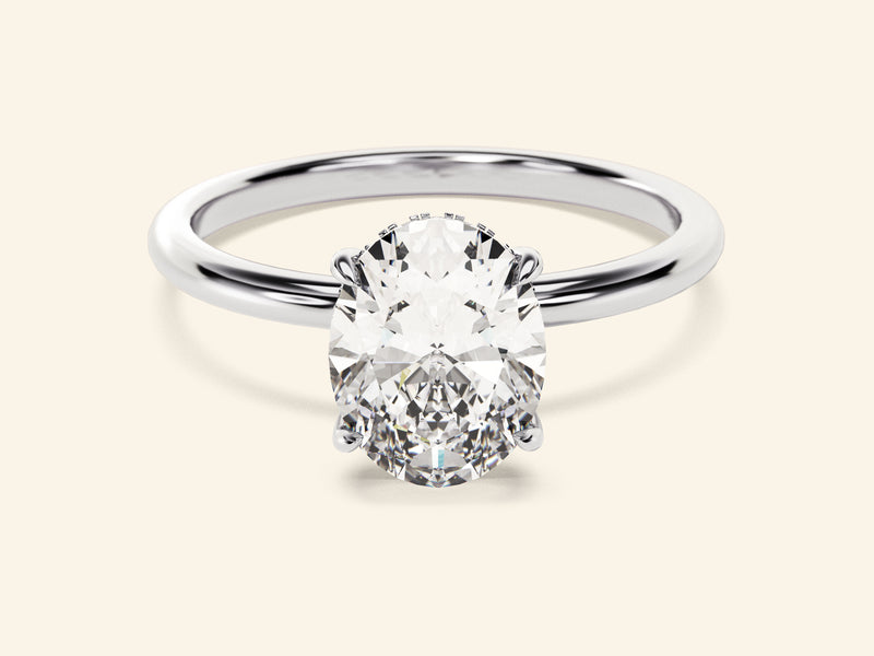 Hidden Halo Oval Engagement Ring