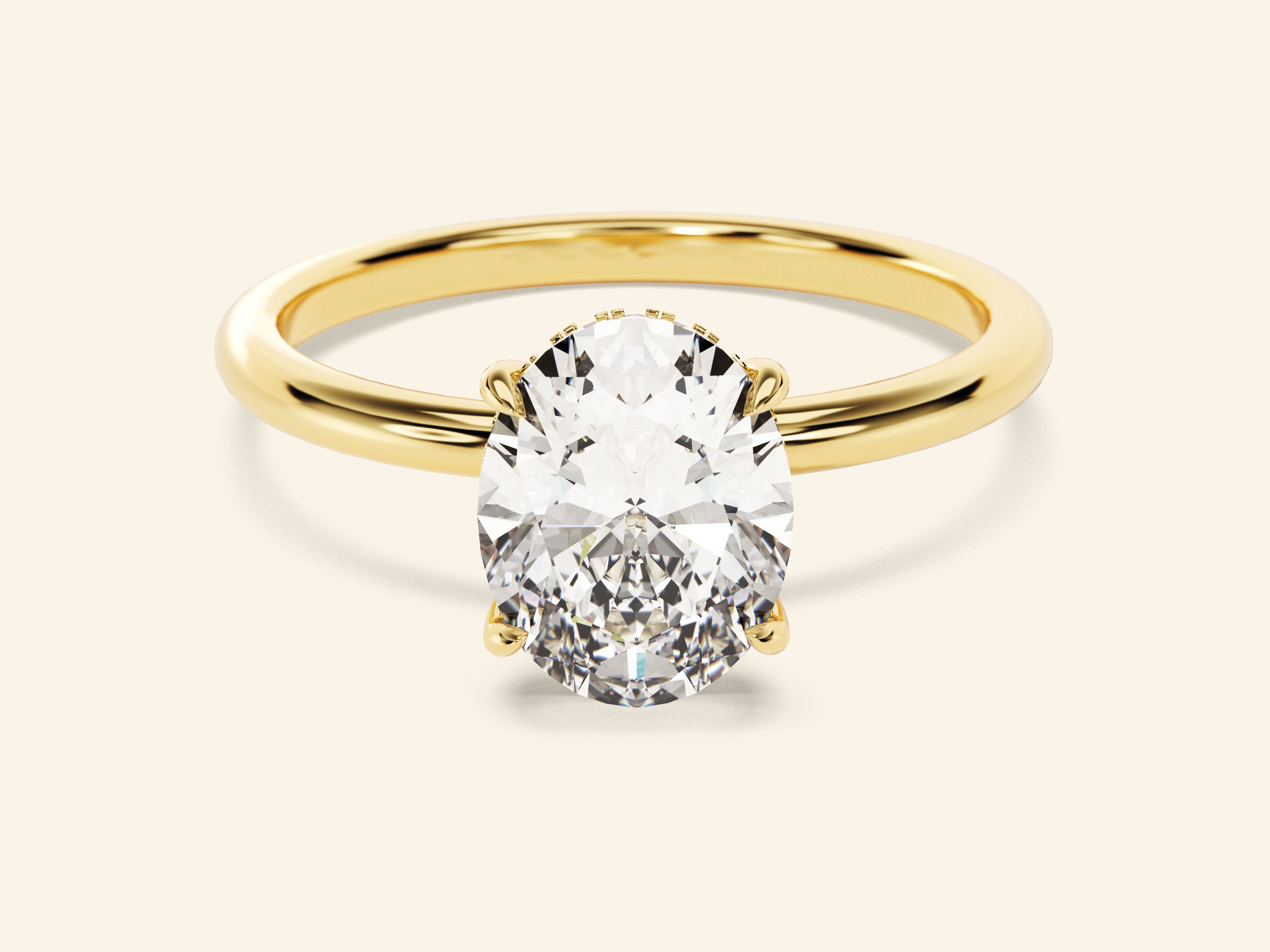 Hidden Halo Oval Engagement Ring