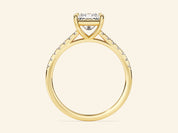 Princess Cut Engagement Ring with Pave Set Side Stones