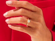 Princess Cut Engagement Ring with Pave Set Side Stones