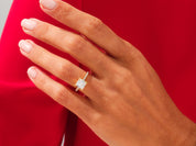 Princess Cut Engagement Ring with Pave Set Side Stones