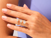 Princess Cut Engagement Ring with Pave Set Side Stones