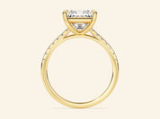 Princess Cut Engagement Ring with Pave Set Side Stones