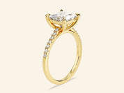 Princess Cut Engagement Ring with Pave Set Side Stones