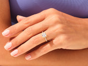 Princess Cut Engagement Ring with Pave Set Side Stones