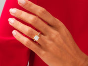 Princess Cut Engagement Ring with Pave Set Side Stones