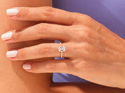 Emerald Cut Engagement Ring with Pave Set Side Stones