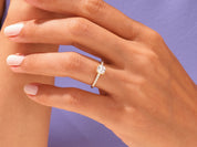Cushion Cut Engagement Ring with Pave Set Side Stones