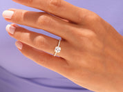 Cushion Cut Engagement Ring with Pave Set Side Stones