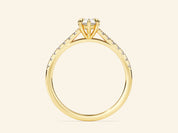 Pear Cut Engagement Ring with Pave Set Side Stones