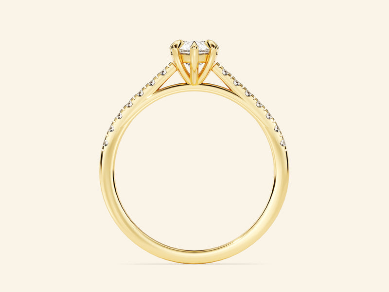 Pear Cut Engagement Ring with Pave Set Side Stones