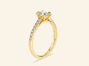 Pear Cut Engagement Ring with Pave Set Side Stones