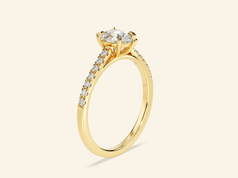 Pear Cut Engagement Ring with Pave Set Side Stones