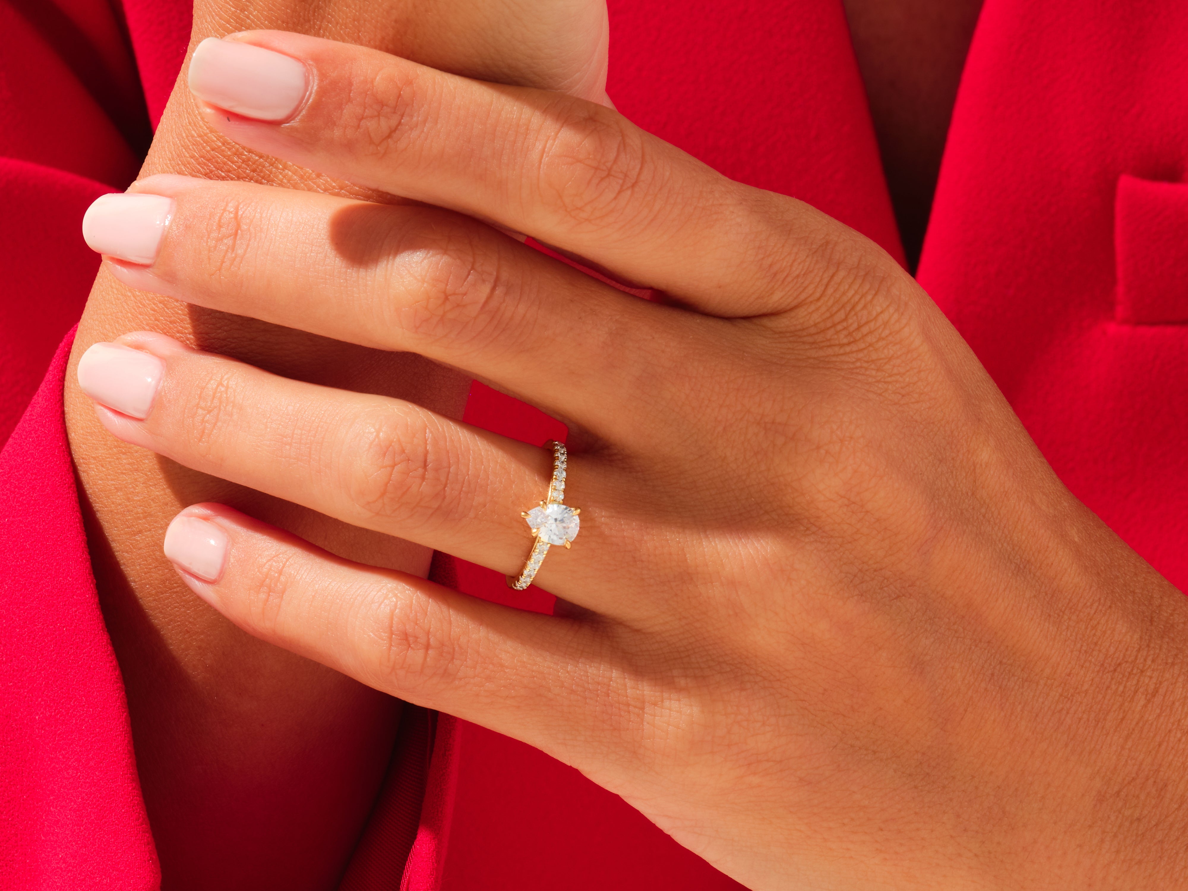 Pear Cut Engagement Ring with Pave Set Side Stones