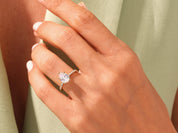 Pear Cut Engagement Ring with Pave Set Side Stones