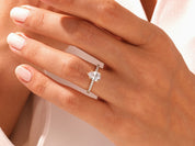 Pear Cut Engagement Ring with Pave Set Side Stones