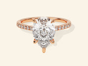 Pear Cut Engagement Ring with Pave Set Side Stones