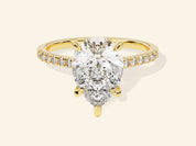 Pear Cut Engagement Ring with Pave Set Side Stones