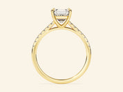 Asscher Cut Engagement Ring with Pave Set Side Stones