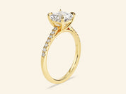 Asscher Cut Engagement Ring with Pave Set Side Stones