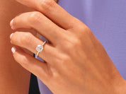 Asscher Cut Engagement Ring with Pave Set Side Stones