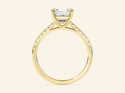 Asscher Cut Engagement Ring with Pave Set Side Stones