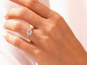 Asscher Cut Engagement Ring with Pave Set Side Stones
