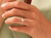 Heart Cut Engagement Ring with Pave Set Side Stones