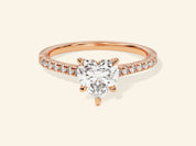 Heart Cut Engagement Ring with Pave Set Side Stones