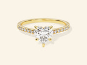 Heart Cut Engagement Ring with Pave Set Side Stones
