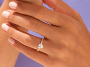 Heart Cut Engagement Ring with Pave Set Side Stones