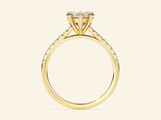 Heart Cut Engagement Ring with Pave Set Side Stones