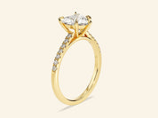Heart Cut Engagement Ring with Pave Set Side Stones