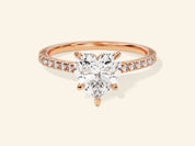 Heart Cut Engagement Ring with Pave Set Side Stones