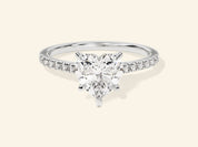 Heart Cut Engagement Ring with Pave Set Side Stones