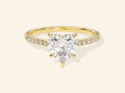Heart Cut Engagement Ring with Pave Set Side Stones