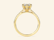 Heart Cut Engagement Ring with Pave Set Side Stones