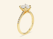 Heart Cut Engagement Ring with Pave Set Side Stones