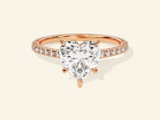 Heart Cut Engagement Ring with Pave Set Side Stones