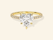 Heart Cut Engagement Ring with Pave Set Side Stones