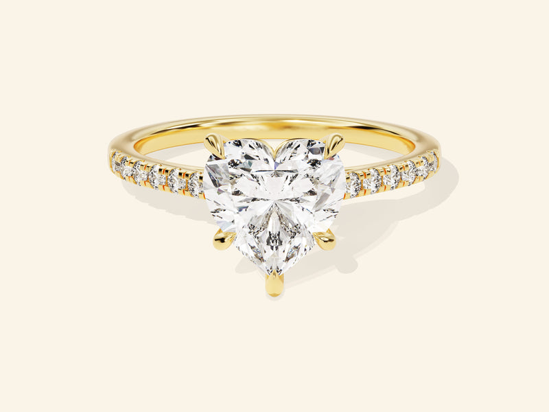 Heart Cut Engagement Ring with Pave Set Side Stones