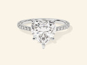Heart Cut Engagement Ring with Pave Set Side Stones