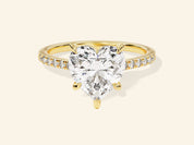 Heart Cut Engagement Ring with Pave Set Side Stones