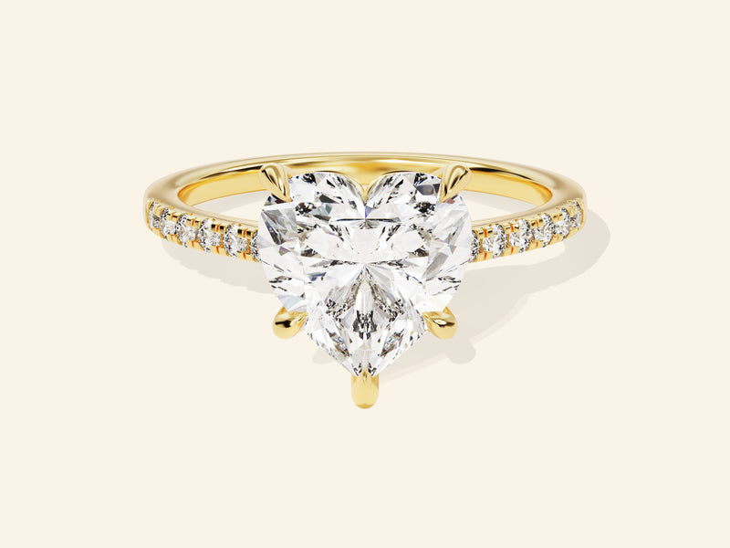 Heart Cut Engagement Ring with Pave Set Side Stones