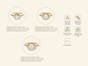 Round Halo Engagement Ring with Pave Set Side Stones