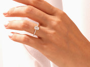 Radiant Cut Engagement Ring with Pave Set Side Stones