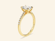 Radiant Cut Engagement Ring with Pave Set Side Stones